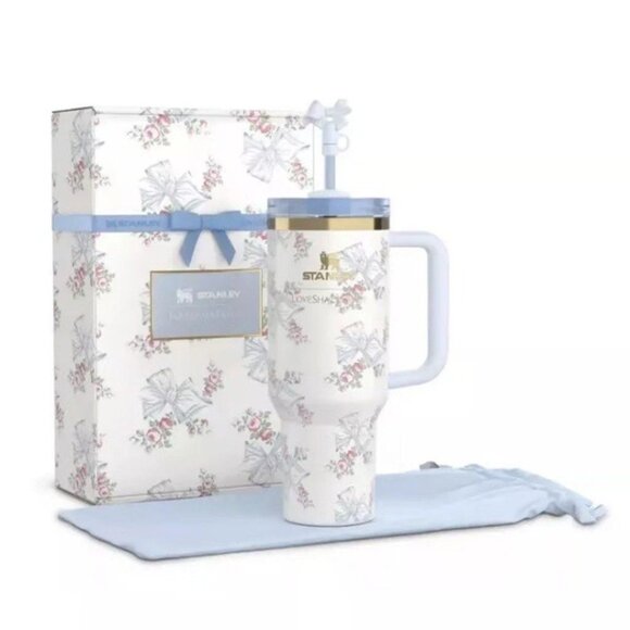 Stanley x Love Shack Fancy Tumbler 20 OZ Holiday Rosa Beaux Blue NEW SEALED - Picture 1 of 4